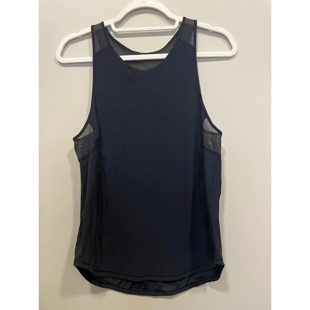 Lululemon Mesh Tank Top Womens 4 Black Sleeveless Scoop Neck